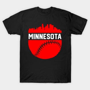 Downtown MPLS STP Minnesota Skyline Baseball T-Shirt